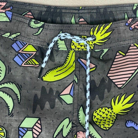 Maui And Sons Mens M Swim Trunks Multicolor Elastic Waist W Drawstring Pockets - Picture 2 of 13